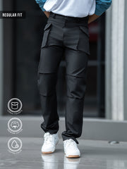 Submarine Flap Pocket Black Cargo Pant