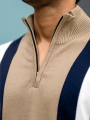 Empire Stripe Beige Full Sleeve T-Shirt