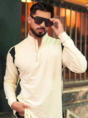 Color Block Side Panel Half Sleeve Tshirt