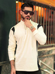 Color Block Side Panel Half Sleeve Tshirt