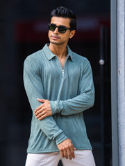 Rhombus Berly Green Full Sleeve Polo T-Shirt