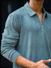 Rhombus Berly Green Full Sleeve Polo T-Shirt