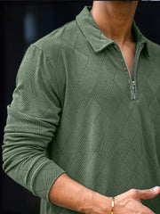 Rhombus Hunter Green Full Sleeve Polo T-Shirt