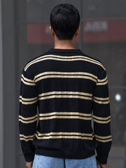 Sterling Black Full Sleeve Polo T-Shirt