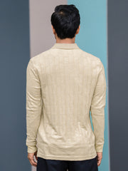 Stone Wave Biscuit Full Sleeve Polo T-Shirt