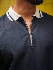 Cross cut Tape Full Sleeve Polo T-Shirt