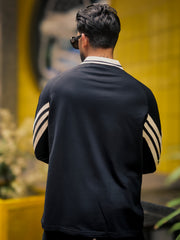 Cross cut Tape Full Sleeve Polo T-Shirt