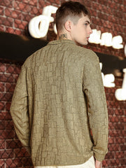 Hyper Mesh Dusty Green Full Sleeve Polo T-Shirt