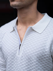 Imperial White Full Sleeve Polo T-Shirt