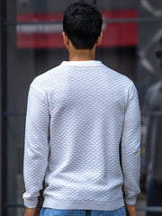 Imperial White Full Sleeve Polo T-Shirt