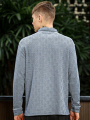 Street Blocks Light Grey Full Sleeve Polo T-Shirt