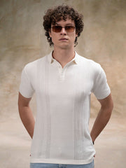 Snowpeak Half White Half Sleeve Polo T-Shirt