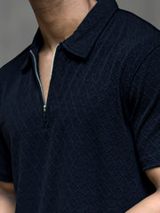 Frank Black Half Sleeve Polo T-Shirt