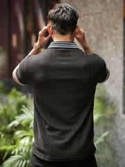 Midnight Black Half Slevee Polo T-Shirt