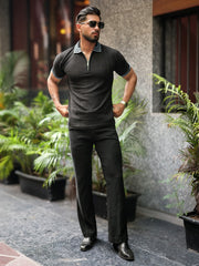 Midnight Black Half Slevee Polo T-Shirt