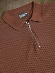 DropKnit Brown Polo Half Sleeve T-Shirt