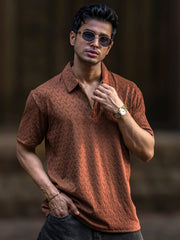 Ralph Brown Half Sleeve Polo T-Shirt