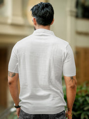 Frostknit Half White Half Sleeve Polo T-Shirt