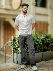 Frostknit Half White Half Sleeve Polo T-Shirt