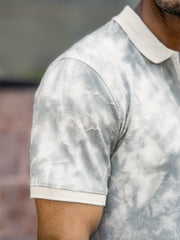 Burnout Spray Grey Half Sleeve Polo T-Shirt