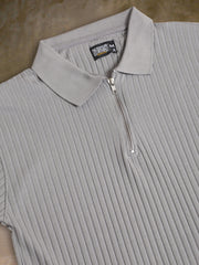 DropKnit Light Grey Polo Half Sleeve T-Shirt