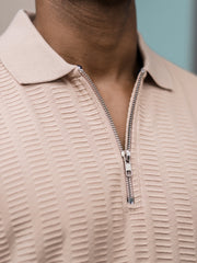 Matrix Knit Butterscotch Half Sleeve Polo T-Shirt