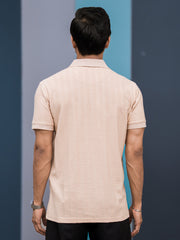 Matrix Knit Butterscotch Half Sleeve Polo T-Shirt