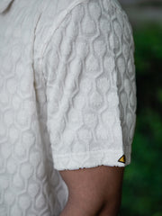 Puff Terry Cream Half Sleeve Polo T-Shirt