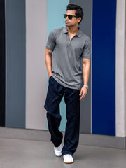 Ozone Grey Half Sleeve Polo T-Shirt