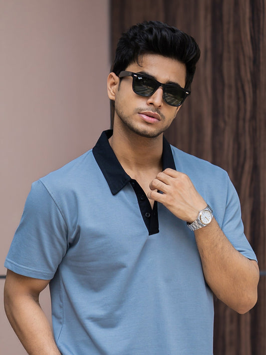 Plain Light Grey Polo Half Sleeve T-Shirt