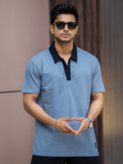 Plain Light Grey Polo Half Sleeve T-Shirt