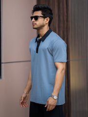 Plain Light Grey Polo Half Sleeve T-Shirt