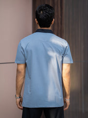 Plain Light Grey Polo Half Sleeve T-Shirt