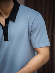 Plain Light Grey Polo Half Sleeve T-Shirt