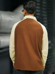 NYC Brown Full Sleeve Polo T-Shirt