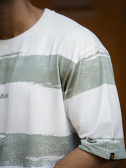 Confident Half White Hunter Green Half Sleeve T-Shirt