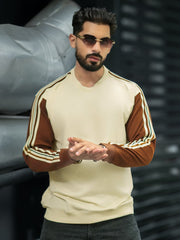 Tri-Color Cream Full Sleeve Tshirt