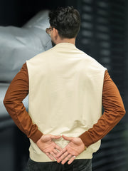 Tri-Color Cream Full Sleeve Tshirt