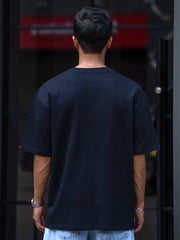 Stand Out Black Oversized Tee – Silicon Patch Edition