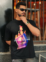 Black Purple Fire Half Sleeve Tshirt