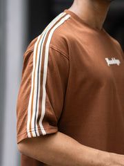 Tri-Color Brown Half Sleeve T-Shirt