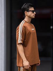 Tri-Color Brown Half Sleeve T-Shirt