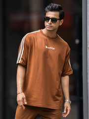 Tri-Color Brown Half Sleeve T-Shirt