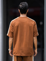 Tri-Color Brown Half Sleeve T-Shirt