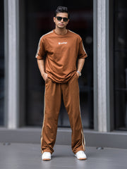 Tri-Color Brown Half Sleeve T-Shirt