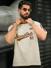 Standout Cream Half Sleeve Tshirt