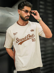 Standout Cream Half Sleeve Tshirt