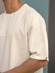 Dare to Adapt Cream Oversized Tee – Silicon Patch Edition