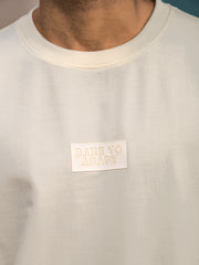 Dare to Adapt Cream Oversized Tee – Silicon Patch Edition