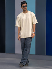 Dare to Adapt Cream Oversized Tee – Silicon Patch Edition